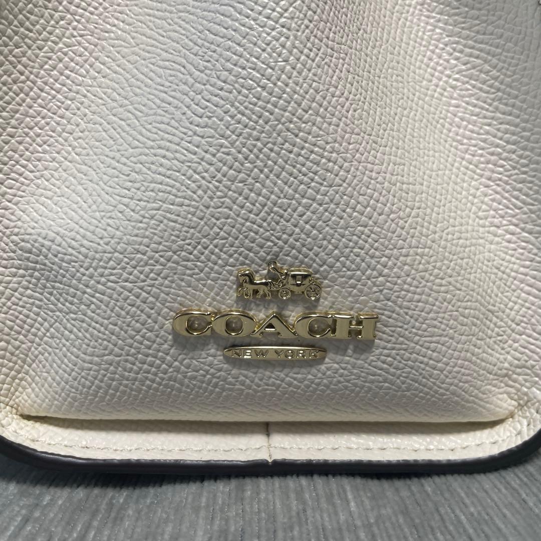 【美品】コーチ　ハンドバッグ　ショルダーバッグ　アイボリー