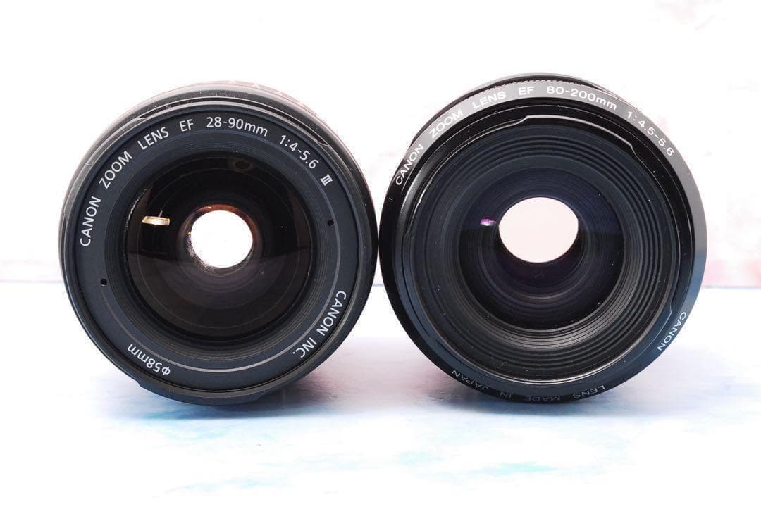 キャノン Kiss X2☆バッグ付☆望遠レンズ付Wレンズ☆一眼レフカメラ