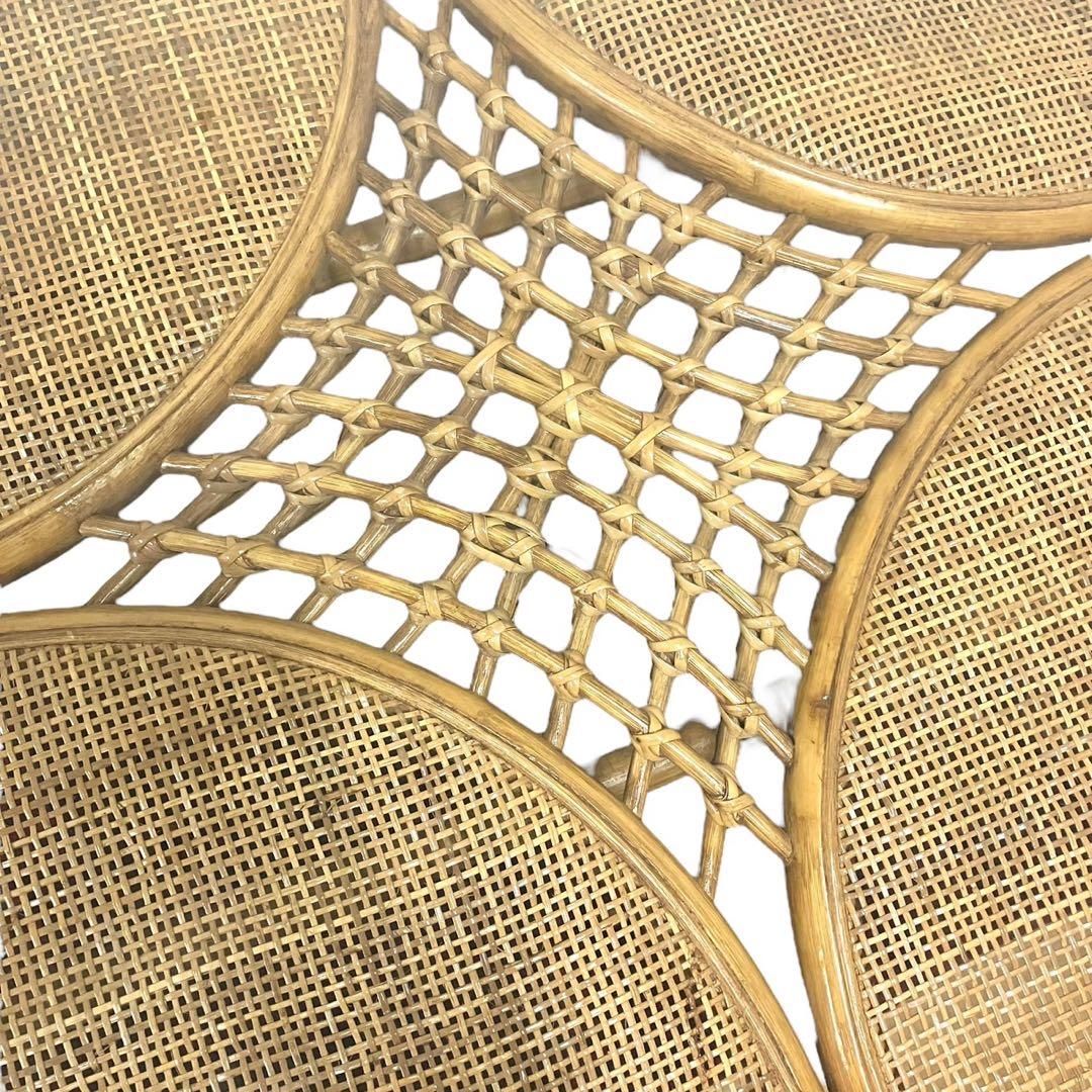 ラタン ガラス天板 ローテーブル 籐 ヴィンテージ ナチュラル センターテーブル