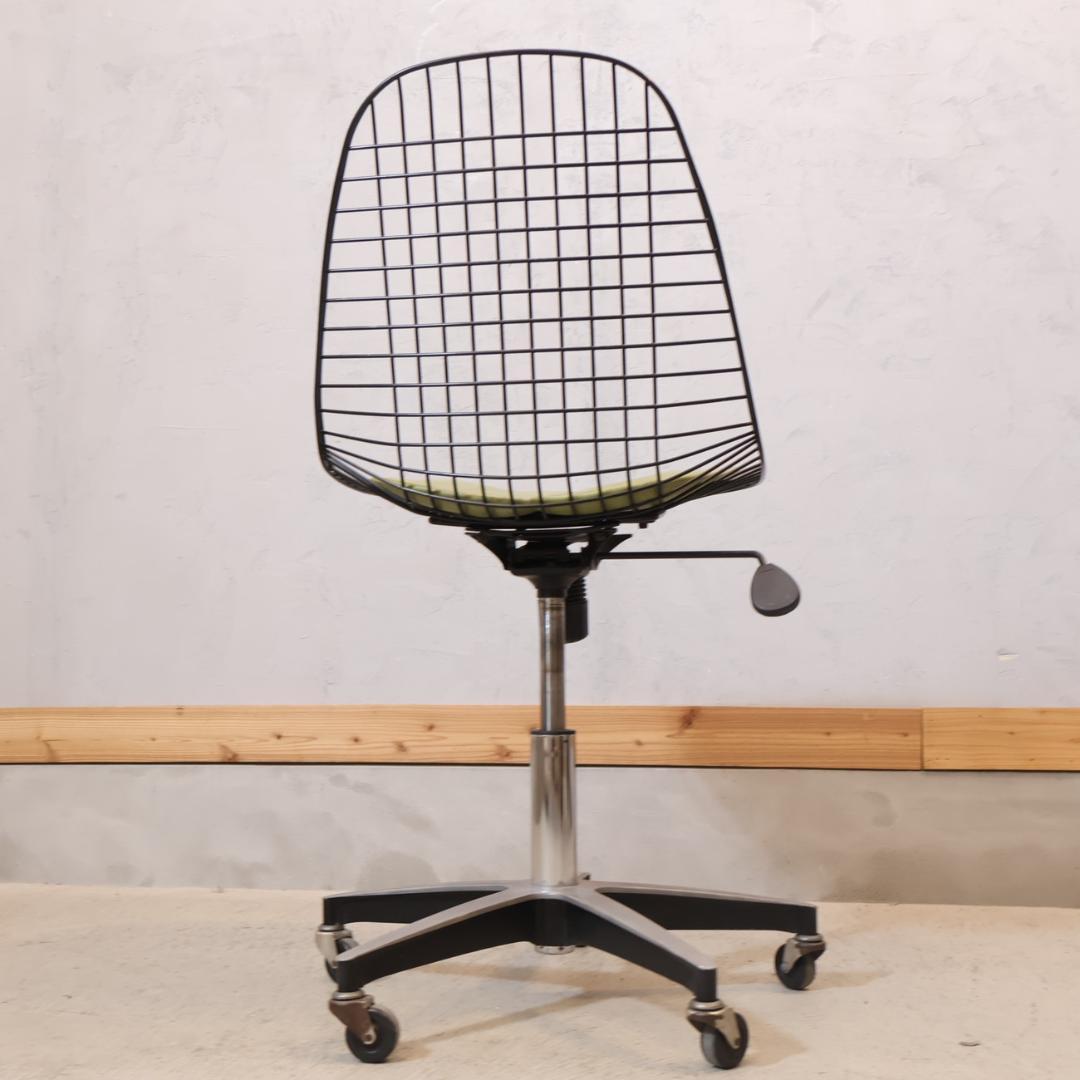 モダニカ ワイヤーチェア ブラック ローリングベース サイドシェル イームズ