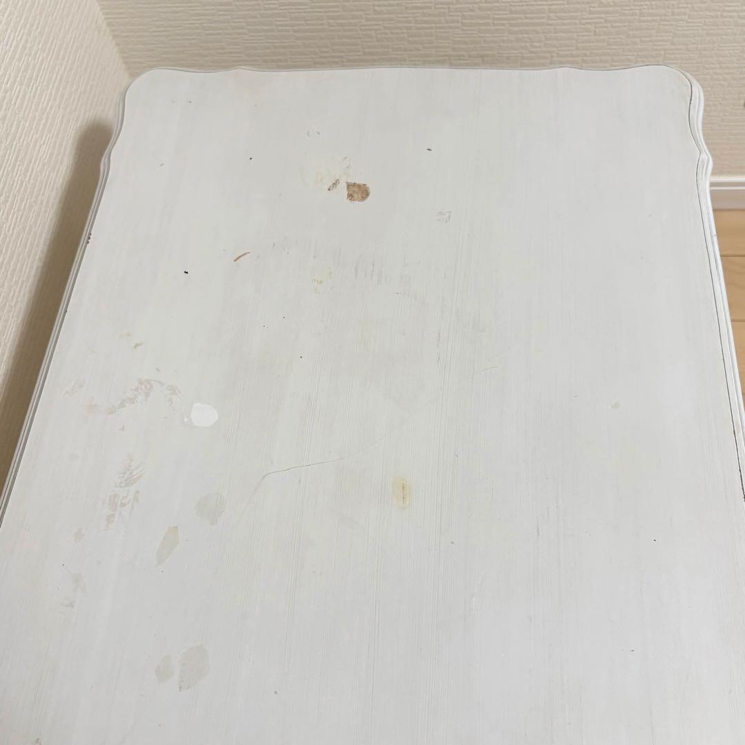 リュバンシュ クラシカル 机 テーブル アンティーク 猫脚 リボン 白 ホワイト