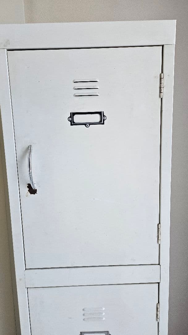 ホワイト スチールロッカー ヴィンテージ風　直接引取