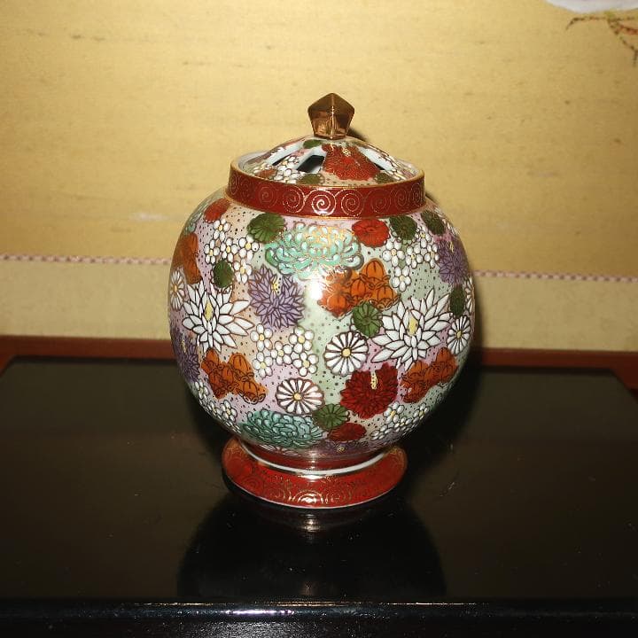 茶道具 置物 香炉　九谷焼 豪華絢爛　本金金花詰　ギフト対応