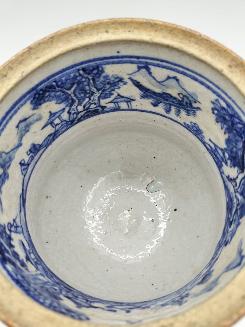 c523 水指 信楽山水 替蓋付 諏訪蘇山　木箱 茶道具 古物