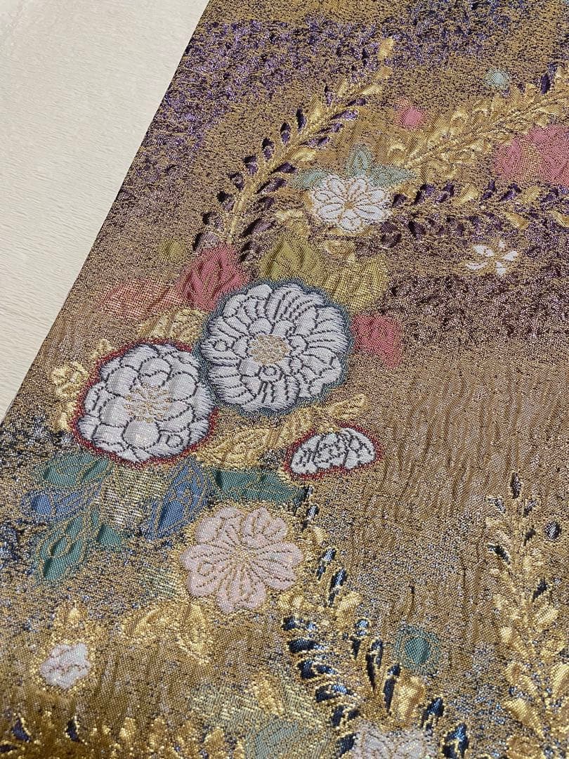 訪問着フルセット　辻ヶ花　作家　落款　絞り　銀通し　ふくれ帯　しつけ糸付