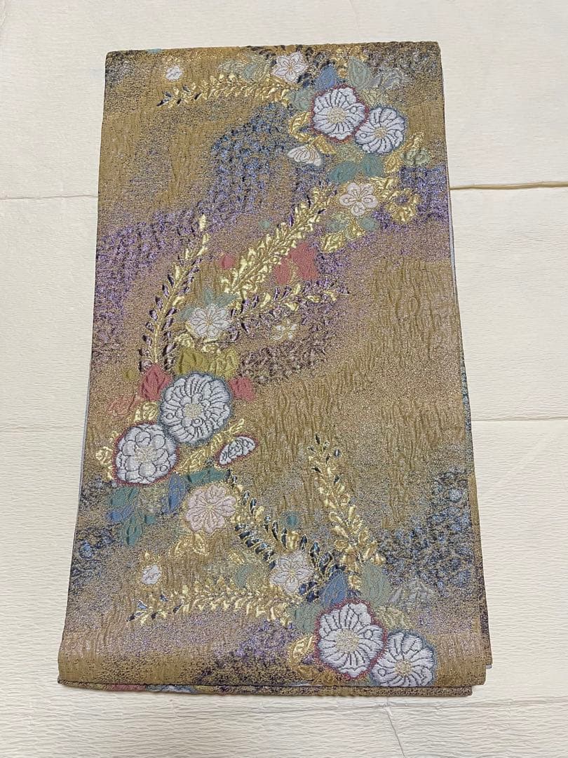 訪問着フルセット　辻ヶ花　作家　落款　絞り　銀通し　ふくれ帯　しつけ糸付