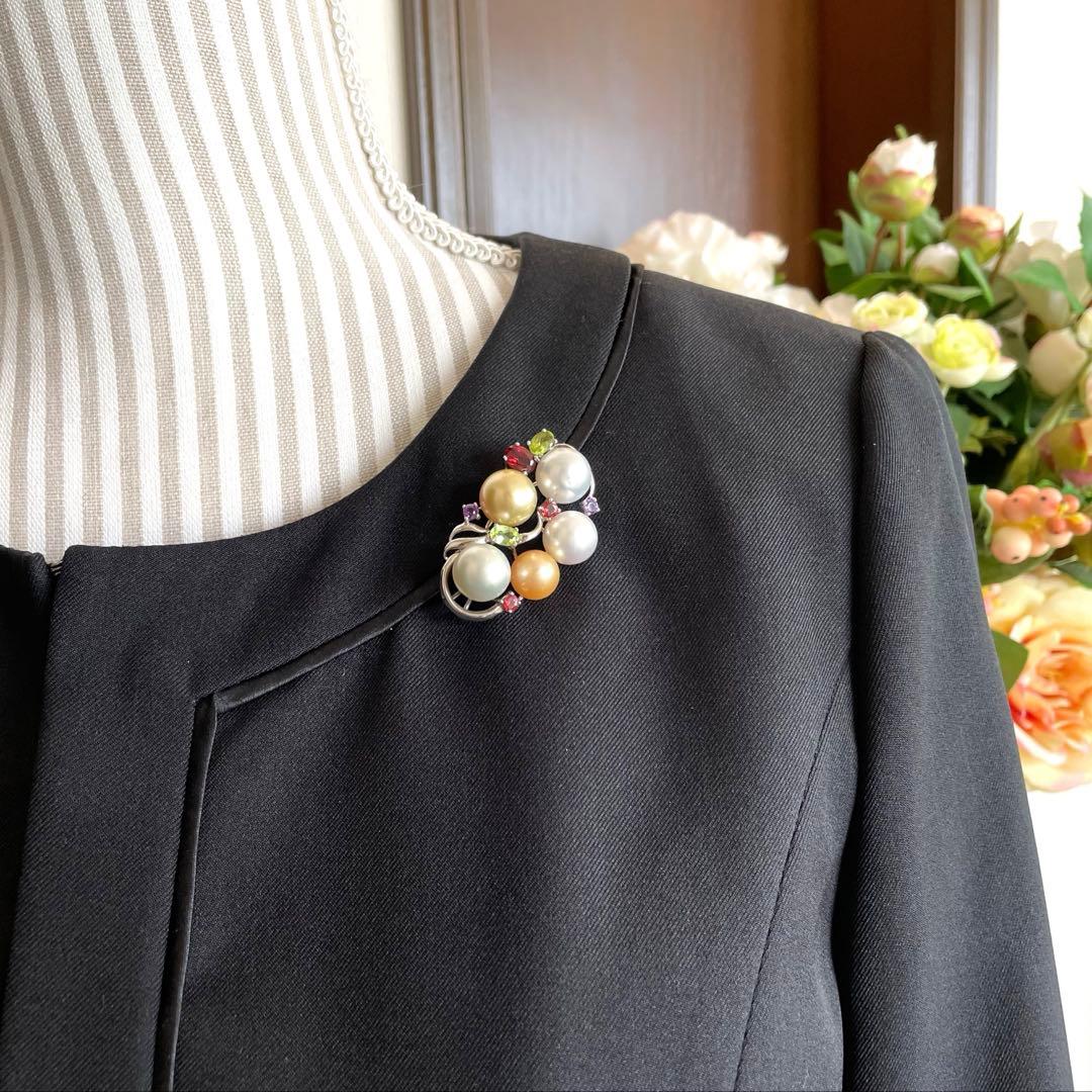 パールブローチ　白蝶真珠　入学式　卒業式　刻印　コサージュ　本真珠