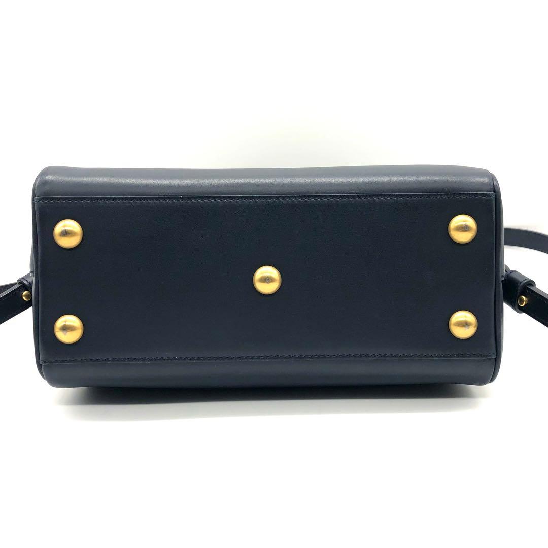 【美品】サンローラン ベイビーダッフル ミニボストン 2way 肩掛け 紺色