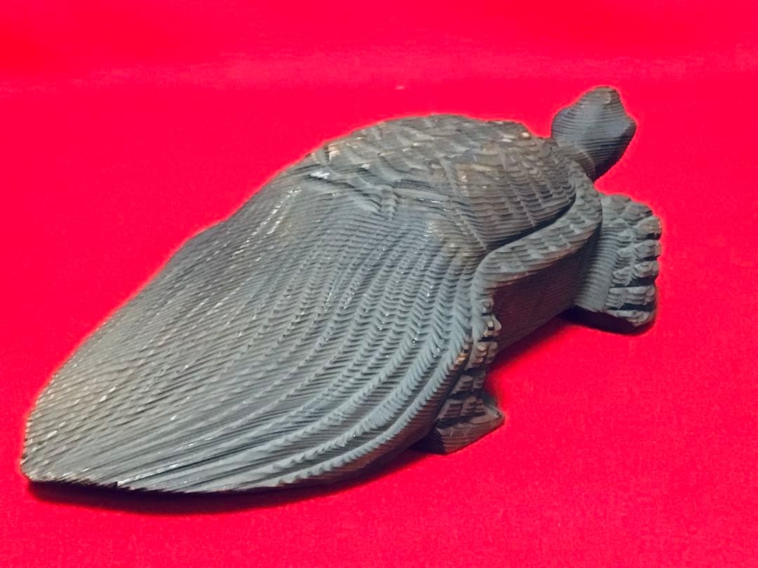 ◉逸品◉数寄屋造りの名棟梁〓平田雅哉◉一刀彫・木彫〓亀・千寿亀・蓑亀◉26cm