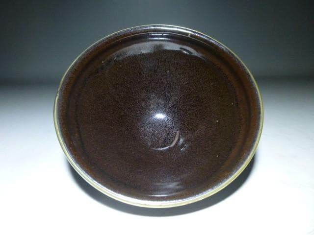 近代陶芸界の巨匠・板谷波山　天目茶碗／共箱・共布／覆輪