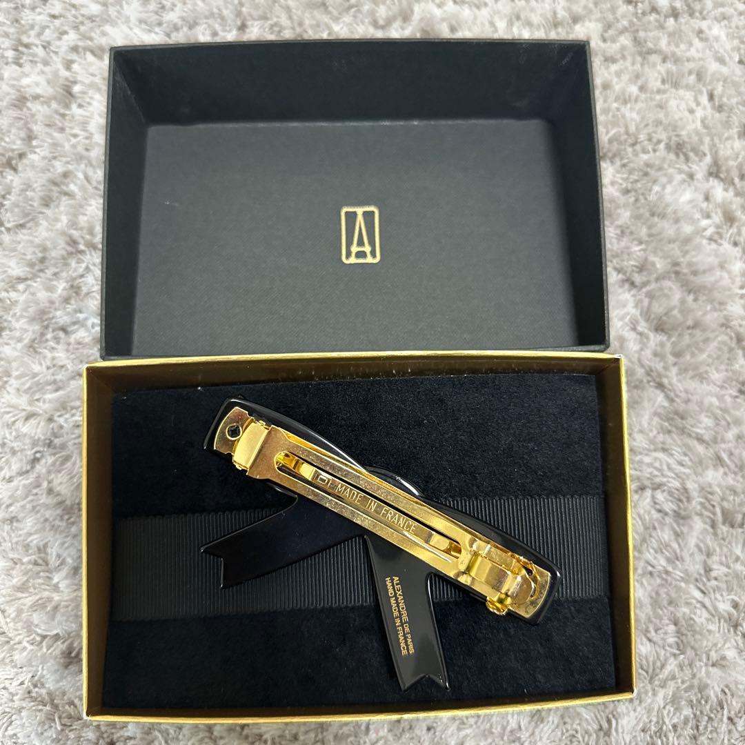 【美品】ALEXANDRE DE PARIS ブラックリボンバレッタ