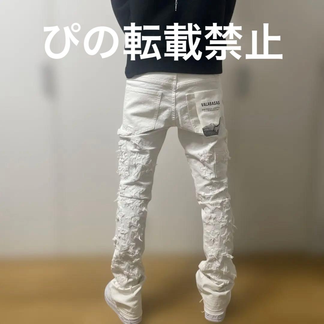 【新品未使用】VALABASAS バラバサス ホワイトスターフレアデニム 30