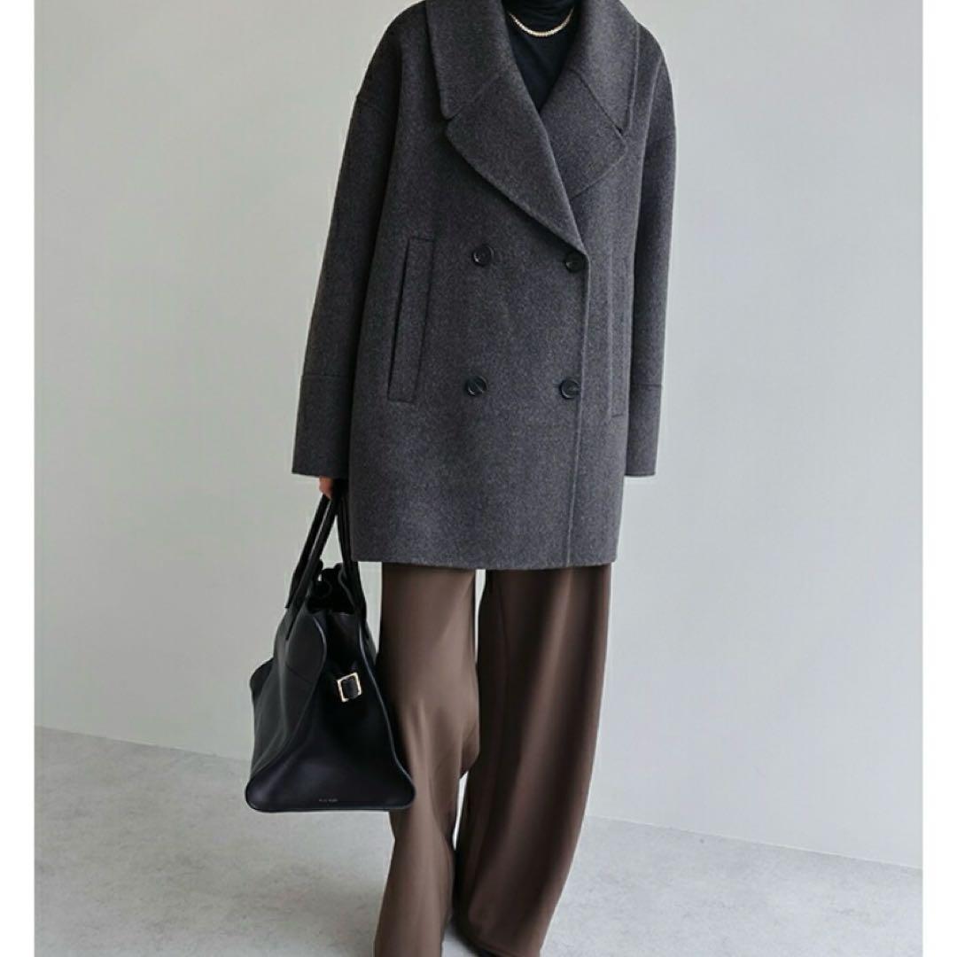 【タグ付新品】evernavy リバーPコート　チャコールグレー　エバーネイビー