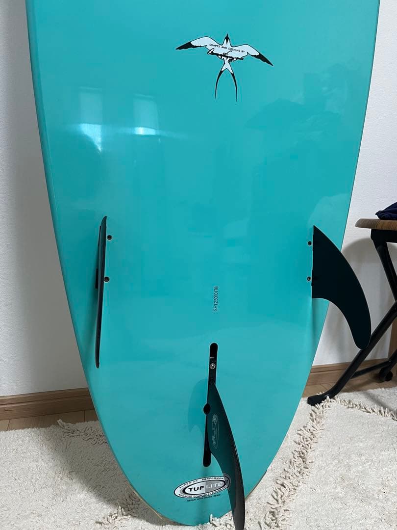 ロングボード サーフボード ホワイト/ターコイズ