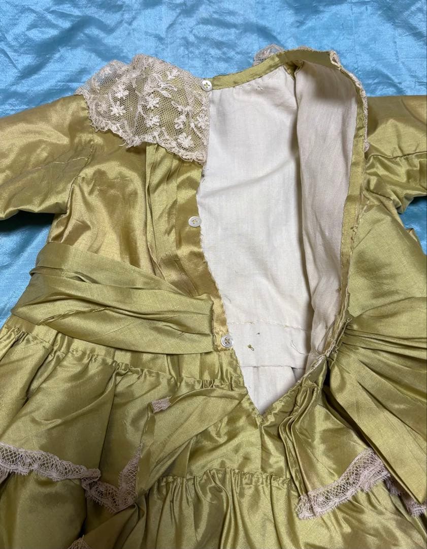 セール中　アンティークビスクドール ドレス　大きいドール用　ボネセット