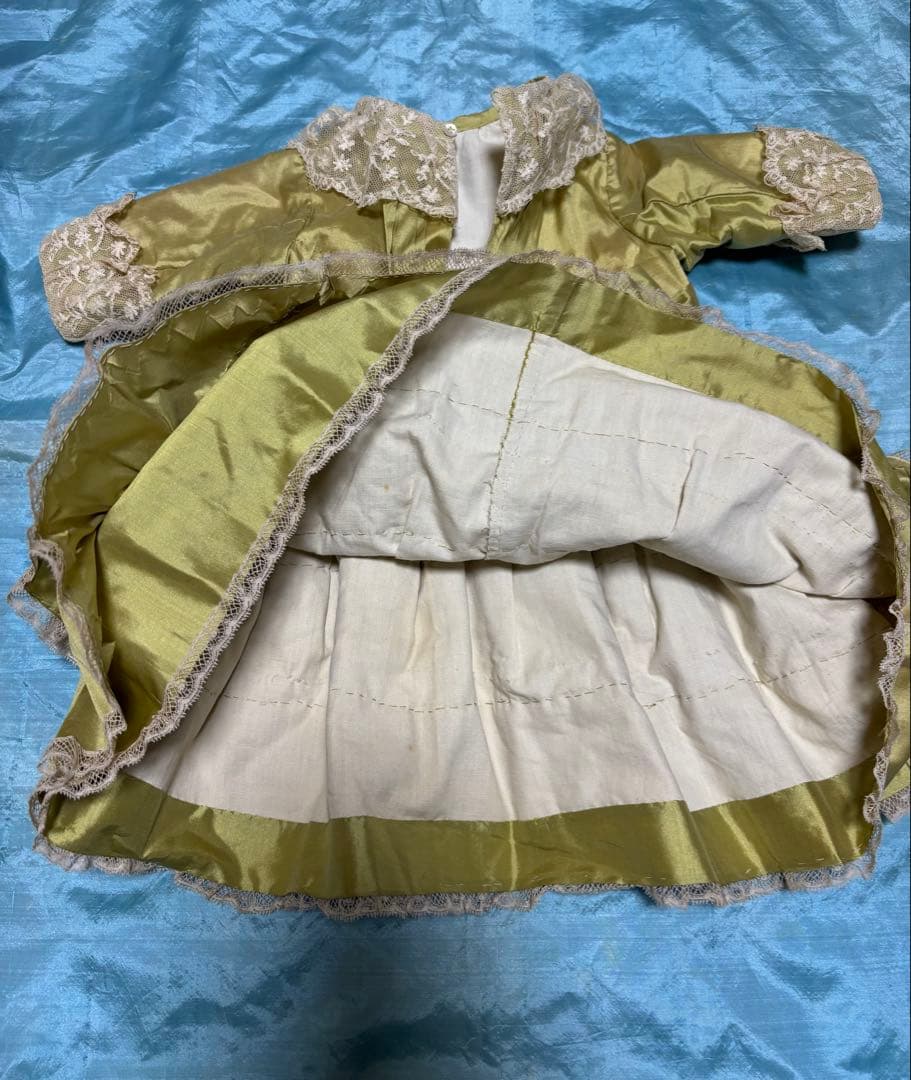 セール中　アンティークビスクドール ドレス　大きいドール用　ボネセット