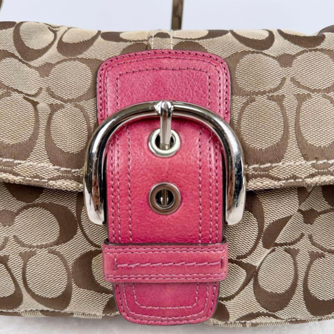 バッグ Coach Soho Signature Hobo Shoulder Pink