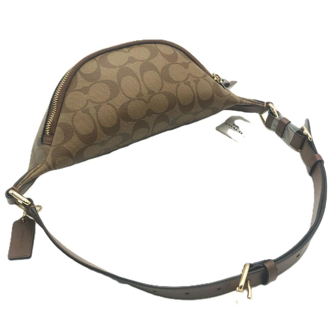 【未使用】COACH　ブラウン　レザー　PVC　ボディバッグ　ウエストポーチ