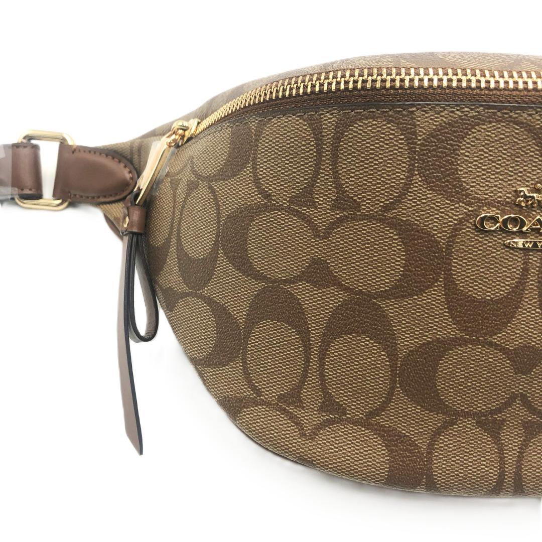 【未使用】COACH　ブラウン　レザー　PVC　ボディバッグ　ウエストポーチ