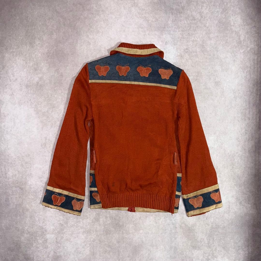 70s Kmart Suede 'n Knit 蝶柄