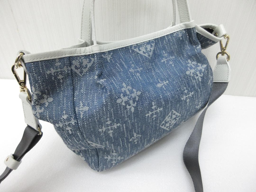 ラシット トートバッグ デニム ジャガード ハンドバッグ ショルダー ●⑤a