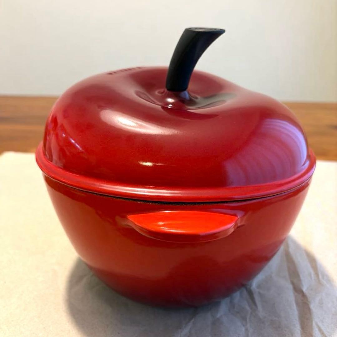LE CREUSET りんご 型 両手鍋 赤 ルクルーゼ 鍋 アップル レア