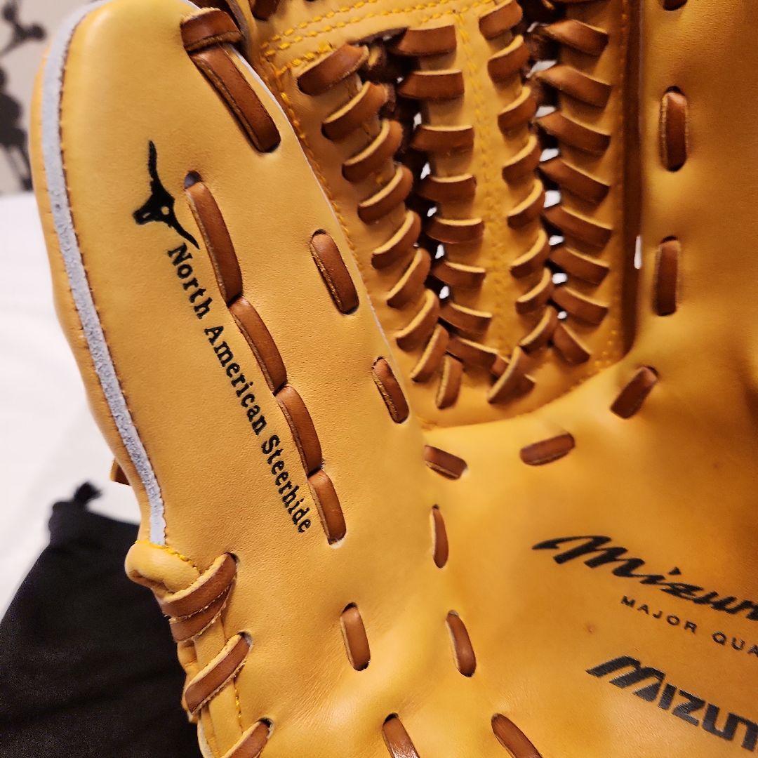 【希少】ミズノプロ　軟式　ノースアメリカンステアハイド　サイズ9　ショートサード