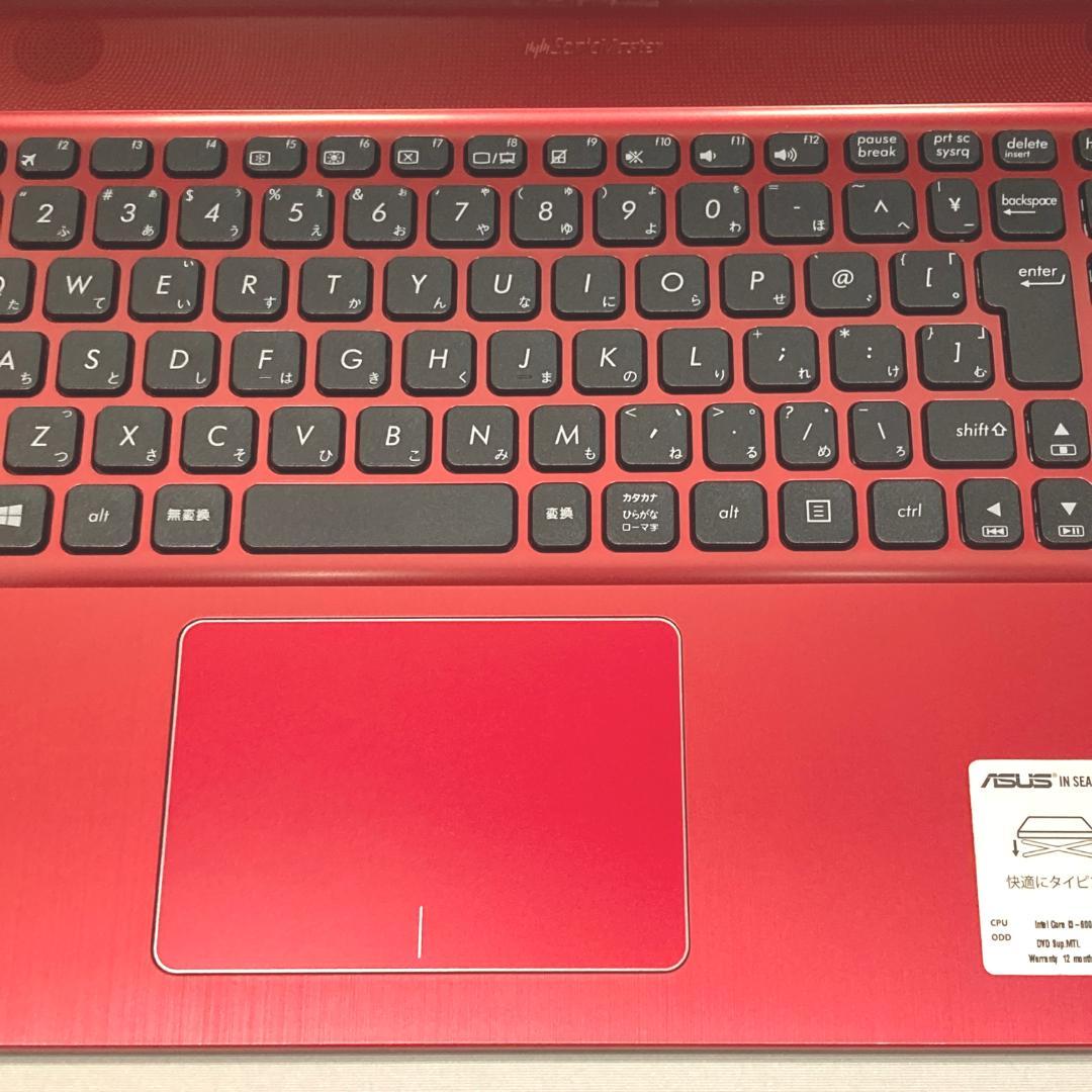 美品✨カメラ・大画面・DVD・大容量✨赤✨すぐ使えるノートパソコン◇T464-1