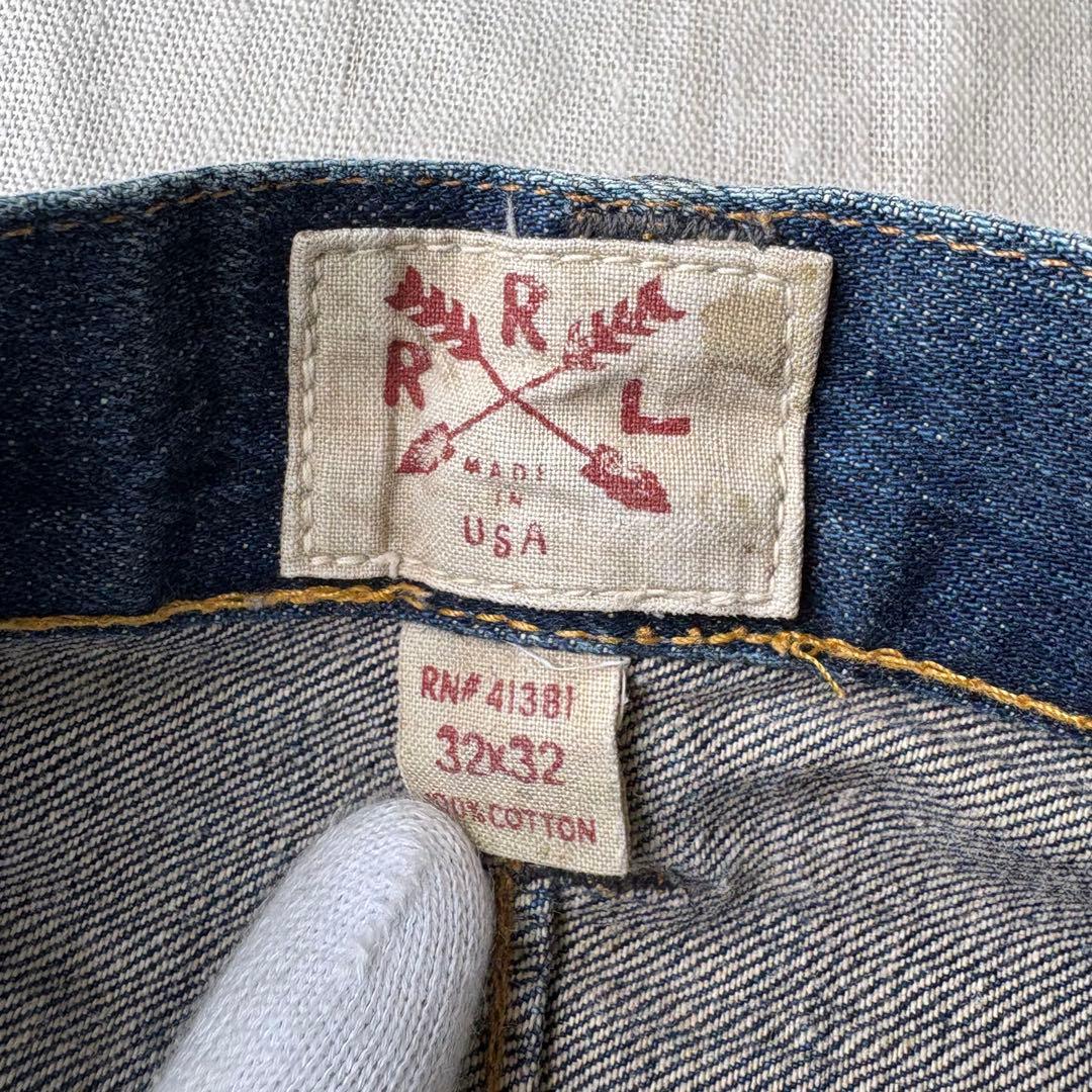 【名作】RRL CRUSH JEANS ダメージ インディゴ デニムパンツ 32