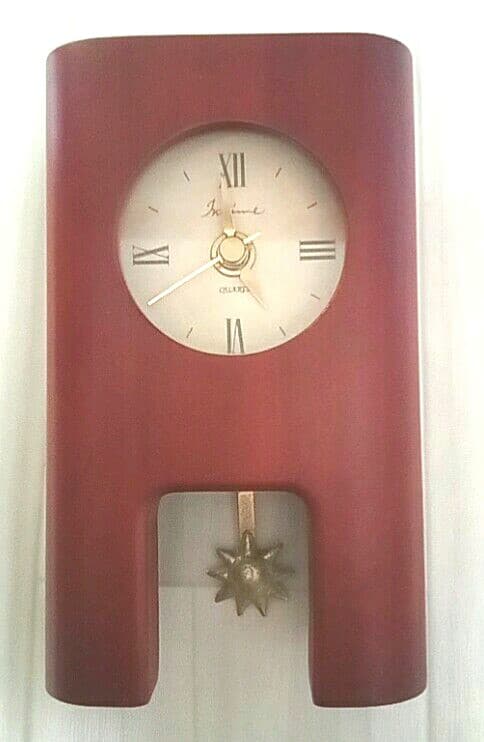 【TOCHIGI TOKEI】振り子置き時　木製　日本製　ブラウン　ジャンク品