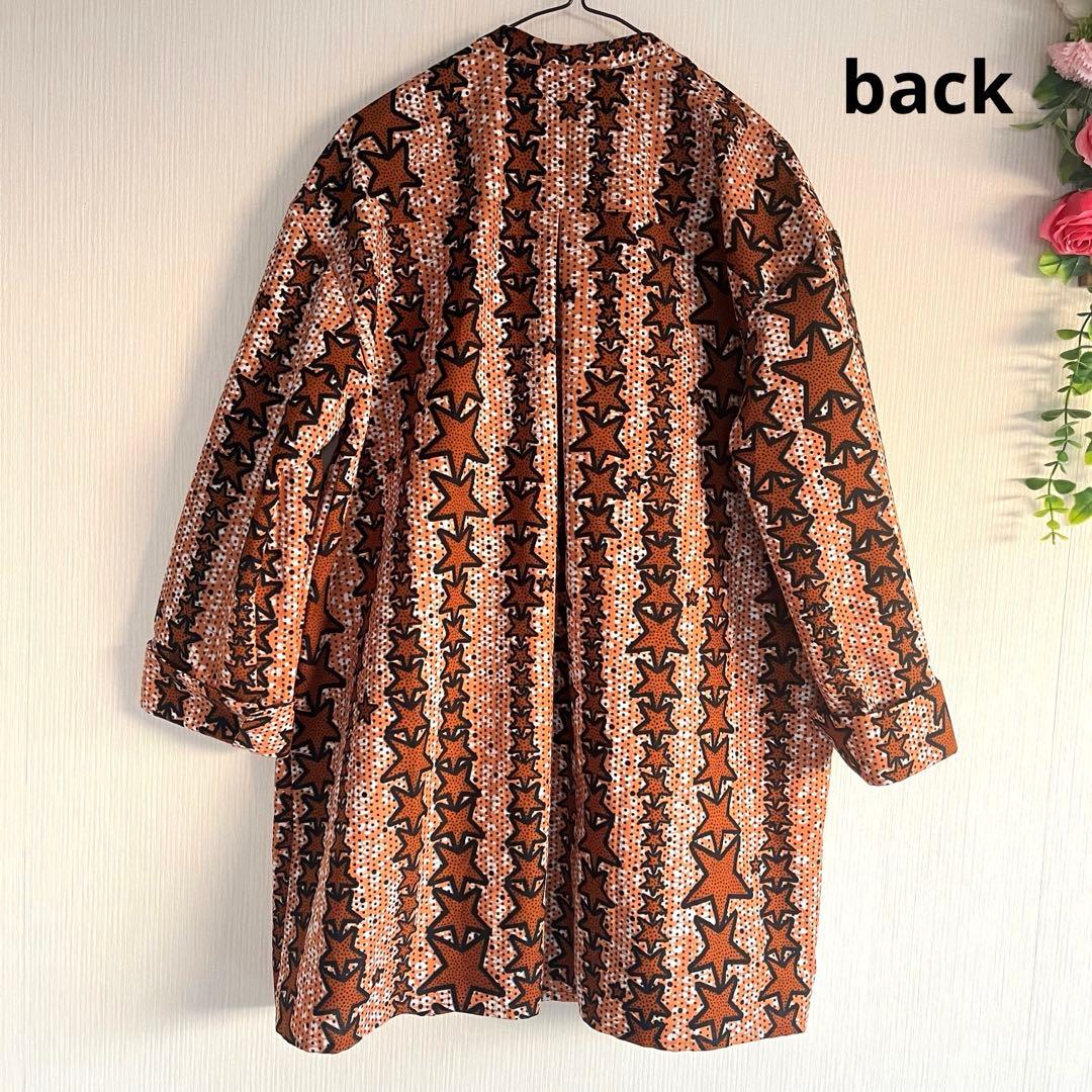 アフリカ布　アフリカンプリント　オーバーシャツ　シャツワンピ