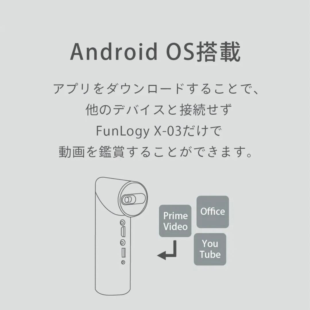 美品【FunLogy/ファンロジー】小型プロジェクター　X-03