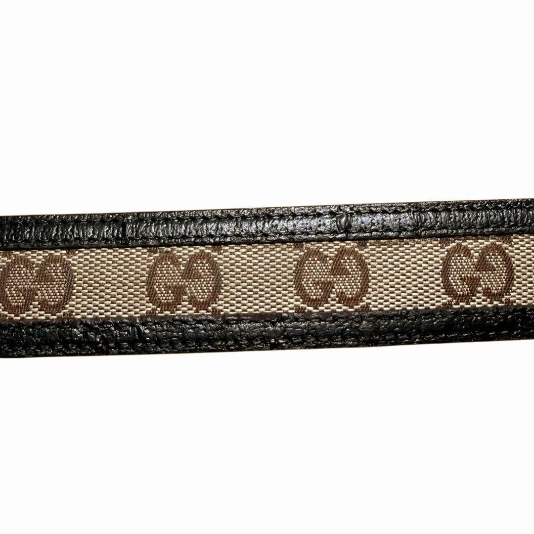 グッチ GUCCI ベルト インターロッキング GG柄 ブラウン キャンバス