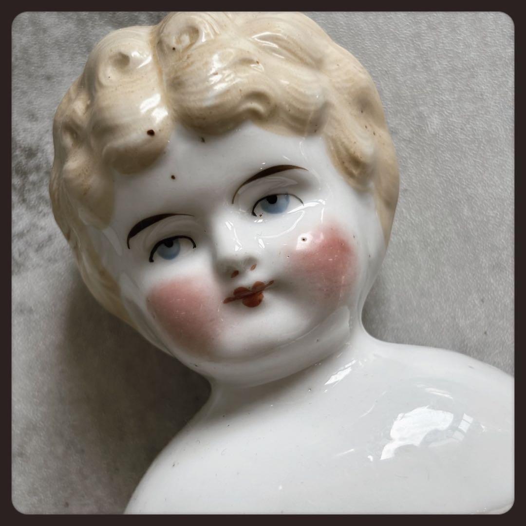 アンティーク ブロンドチャイナヘッドドール　ヘッドパーツ ビスクドール