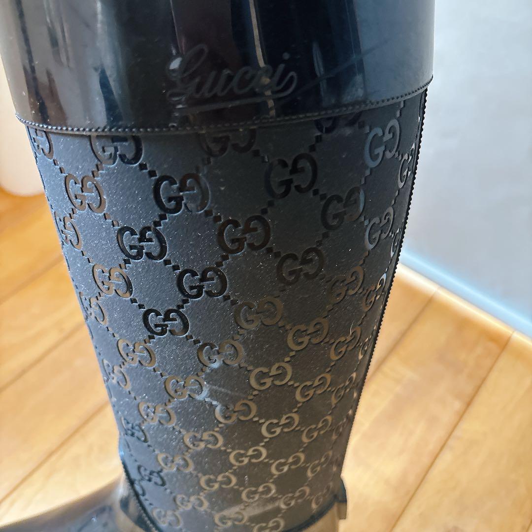 Gucci ブラック 長靴 GGパターン