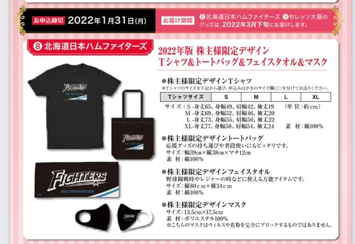 【非売品】日ハム株主限定　Tシャツ　トートバッグ　タオル　各2セット