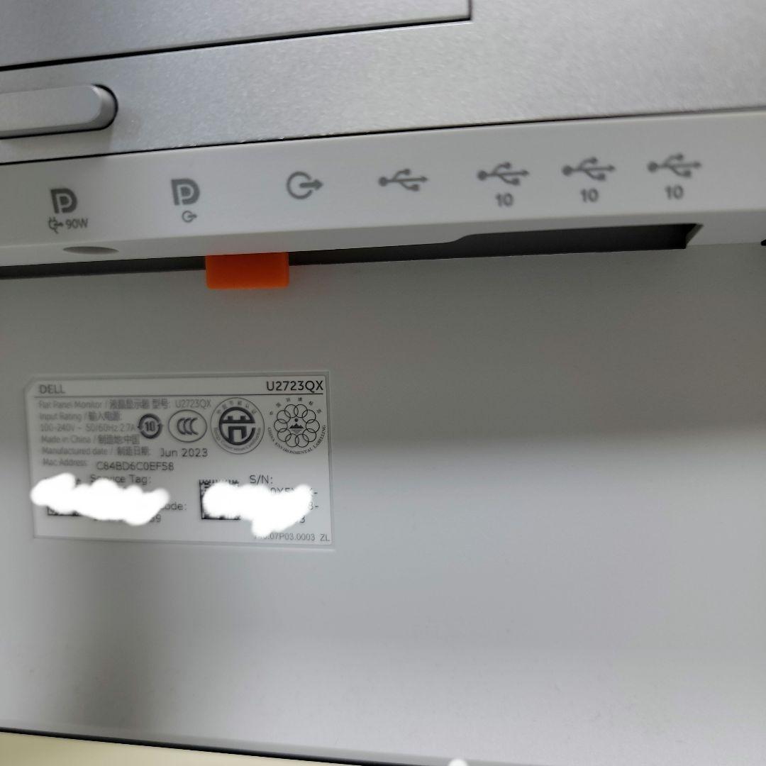 Dell U2723QX 4Kモニター　美品です
