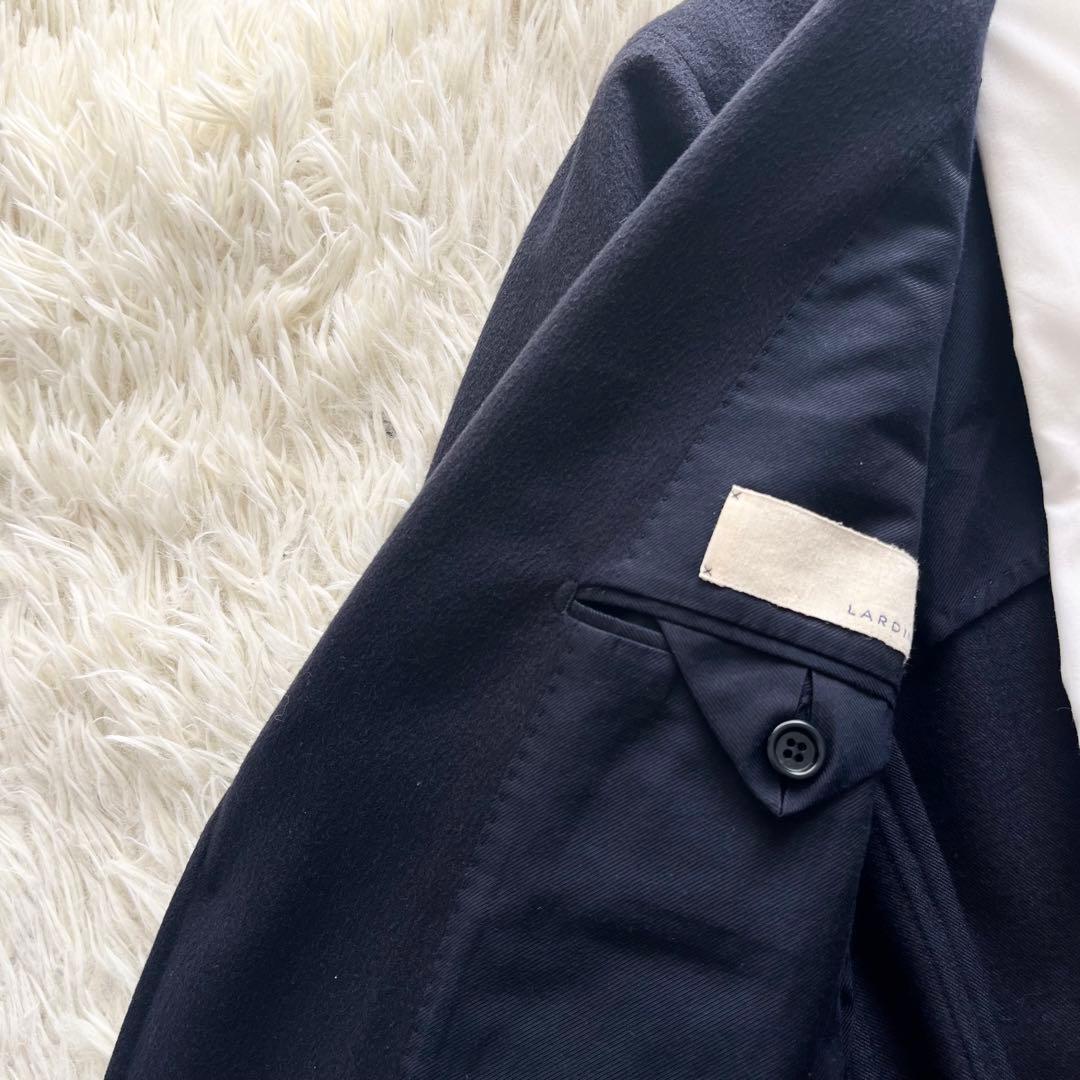 <美品> LARDINI サルトリア カシミヤ100% ネイビー ジャケット46