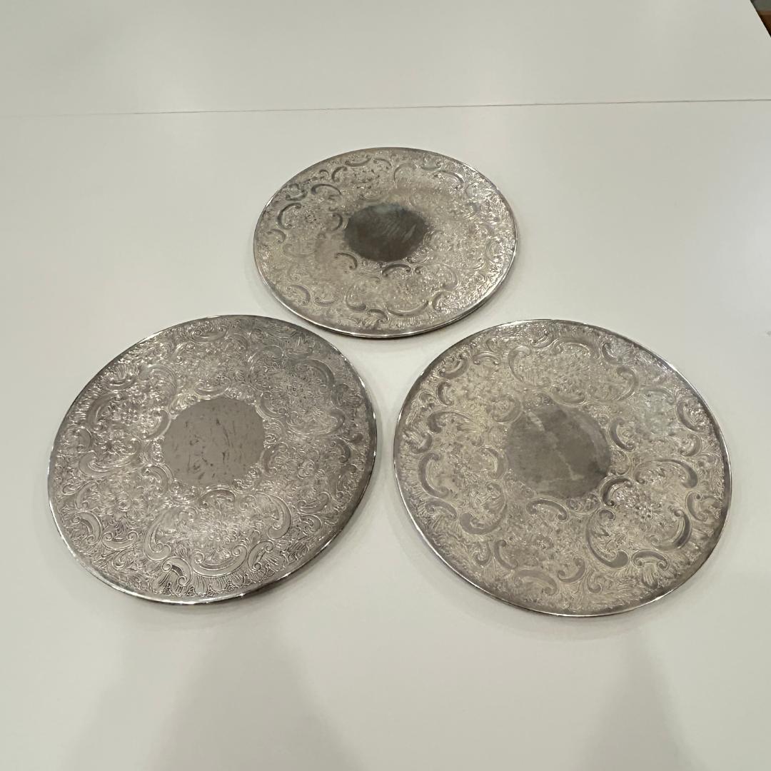 【アウトレット】♥Barker Ellis　シルバープレート　３枚セット