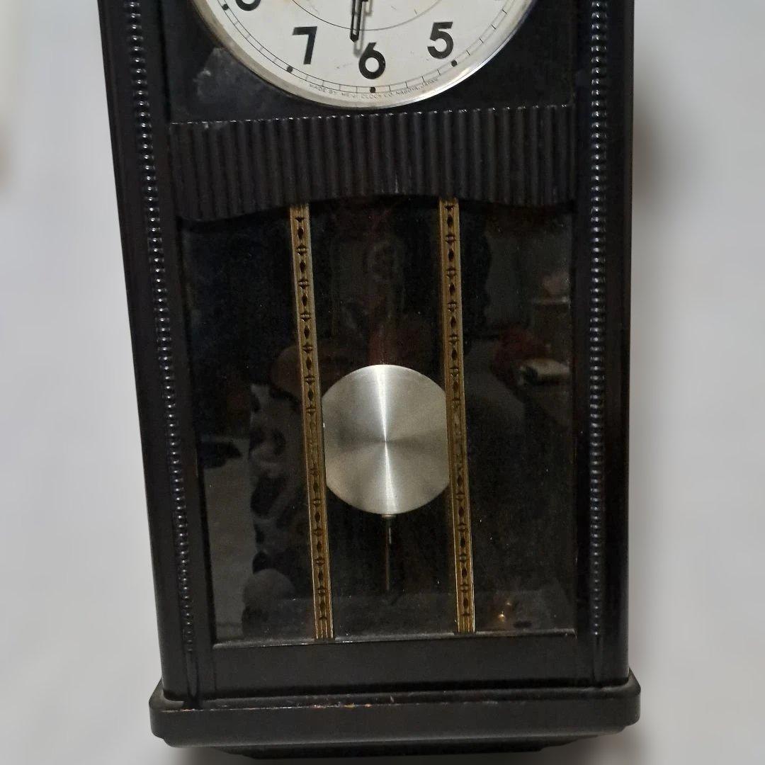 【希少 稼働品】meiji 明治 大型 掛時計ゼンマイ式 昭和レトロ