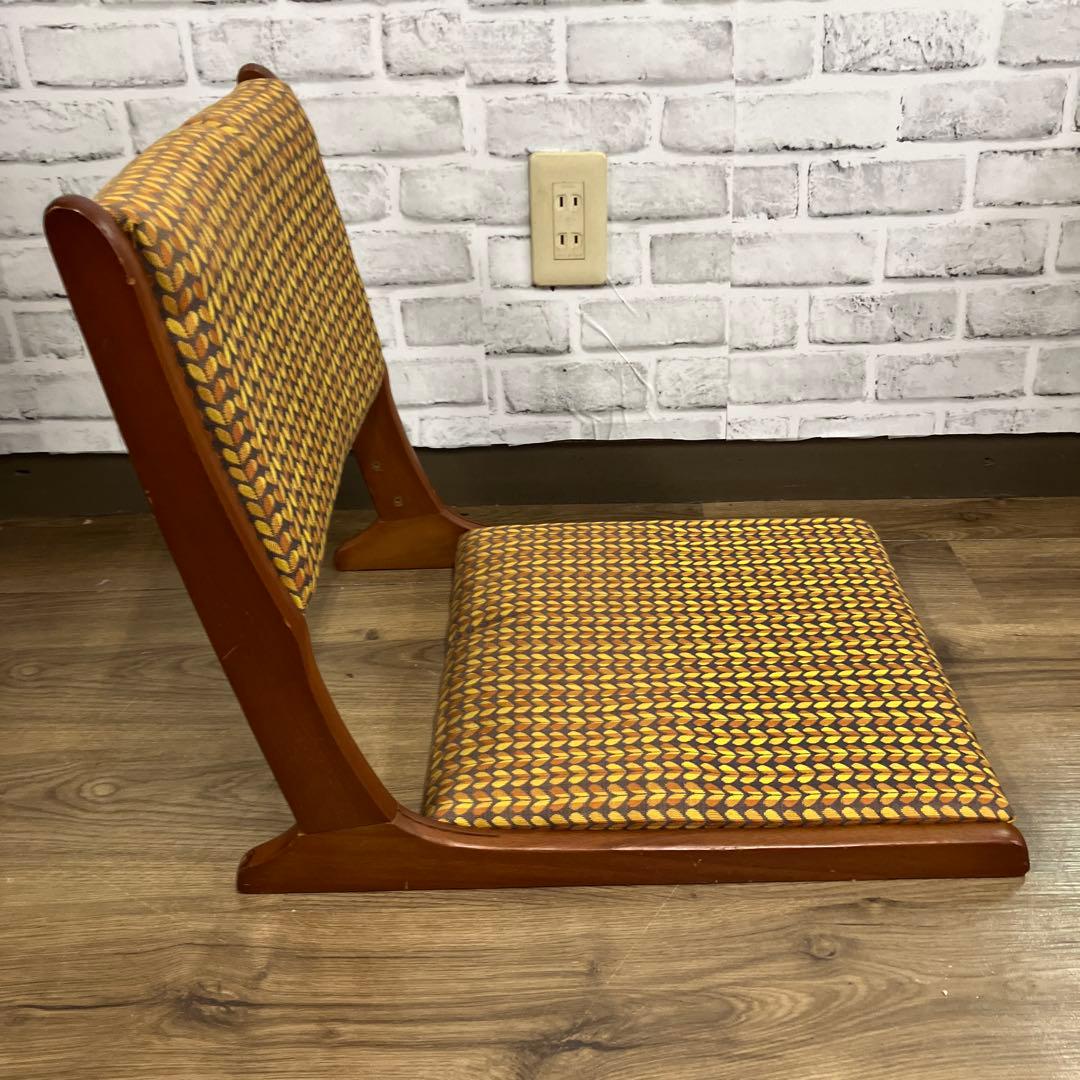 A-2 ③アンティーク レトロポップ 昭和レトロ 折り畳み座椅子 幾何学模様