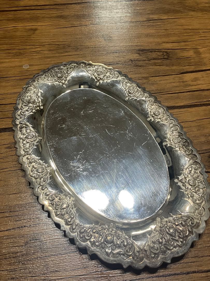 アンティーク銀食器 シルバー800 クリーマー・シュガーポット・トレイセット