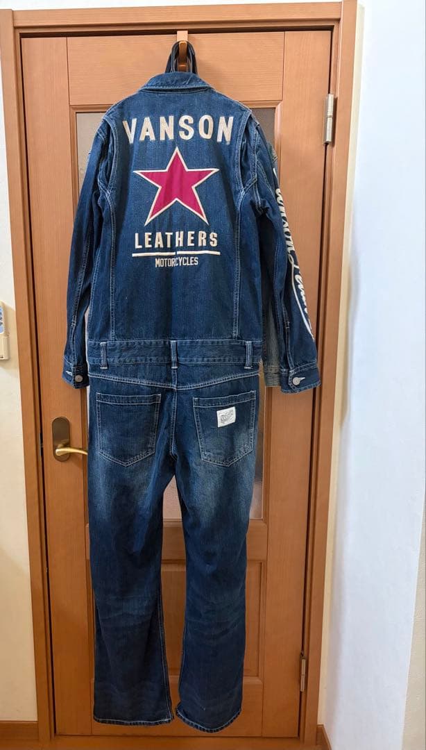 VANSONデニムつなぎ オールインワン