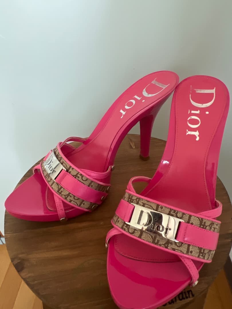 Dior ピンク ミュール　ヴィンテージ