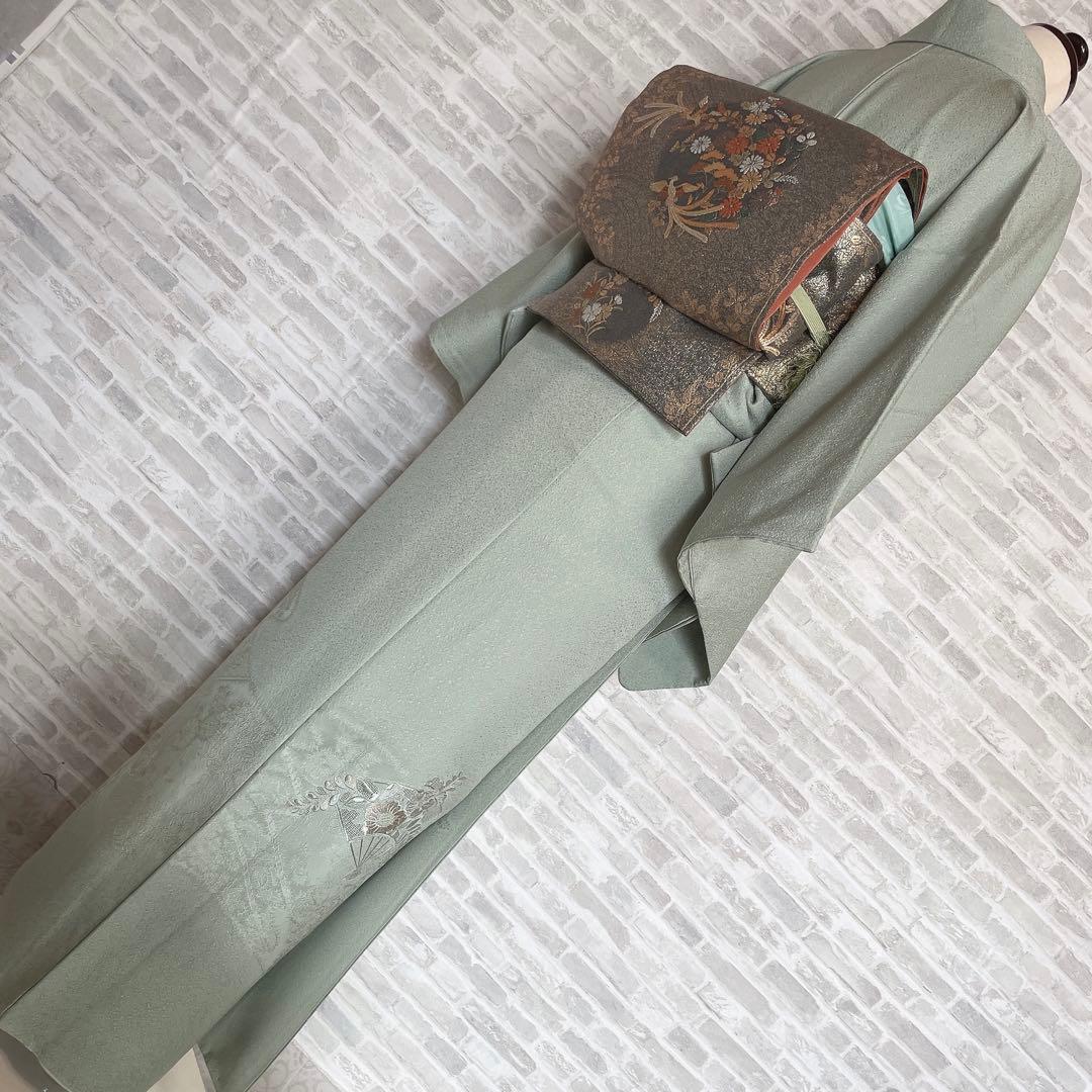 訪問着　フルセット　辻ヶ花　汕頭刺繍　扇子　気品ある雰囲気　雅やか　入学式　L4