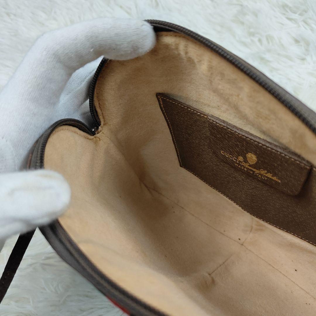 GUCCI　ショルダーバッグ　GGスプリーム　シェリーライン　PVC　レザー