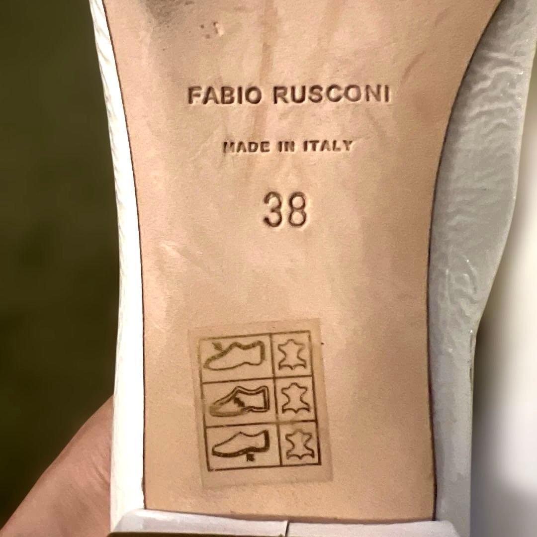 FABIO RUSCONI 白 スリッポン38cm