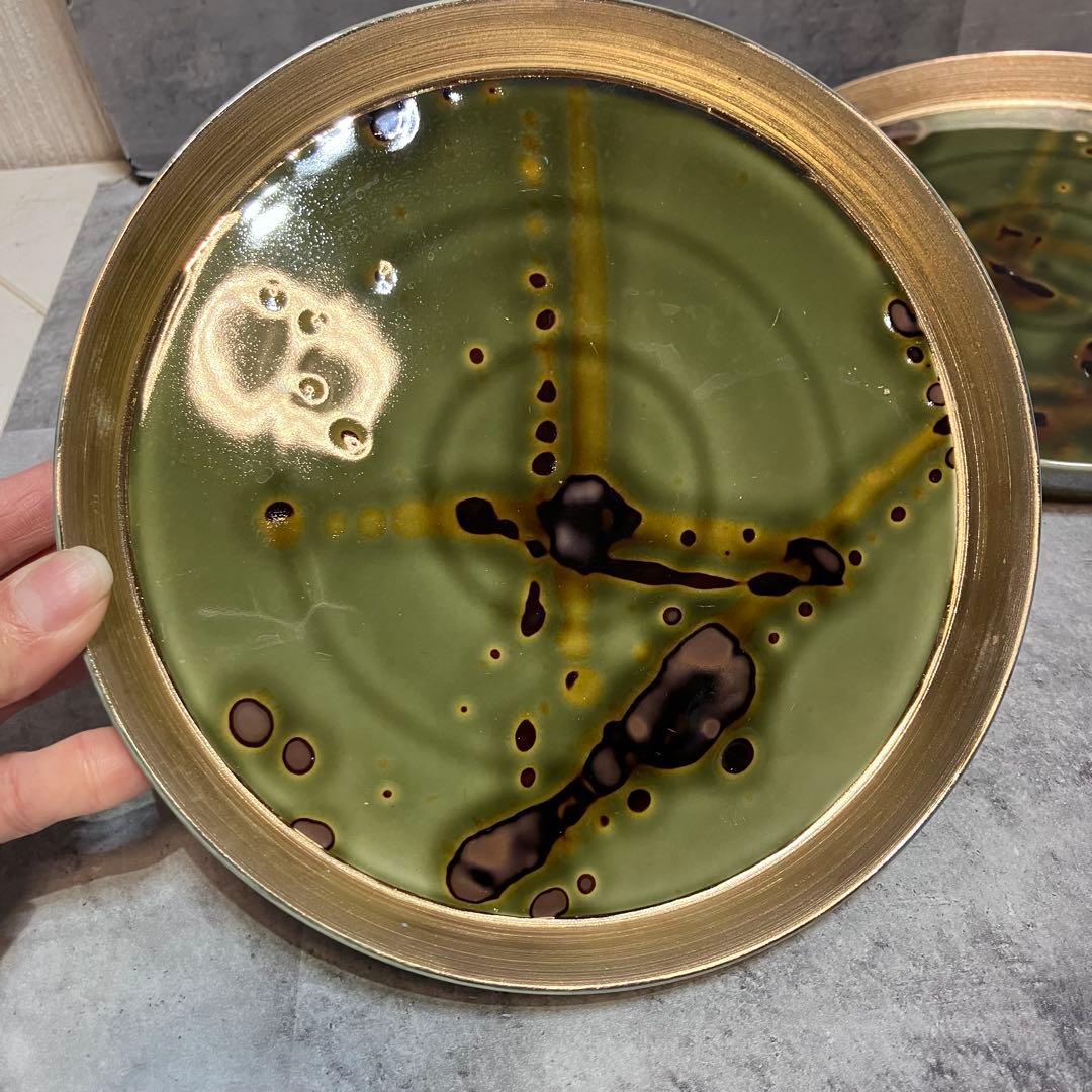 有田焼｜玉響 プレート 20cm（ゴールド）｜陶器｜モダン　和食器　6枚セット