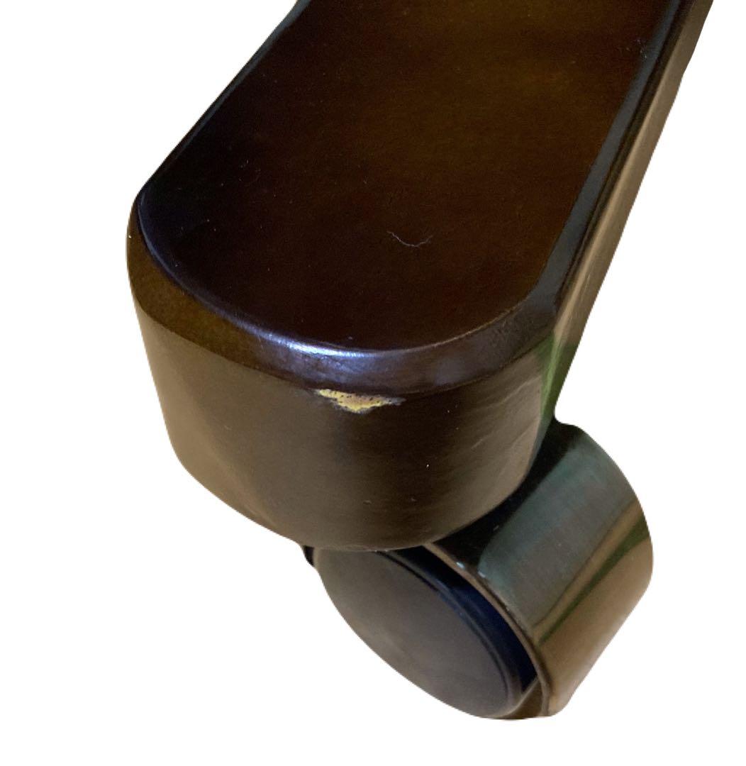 デスクチェア　チョコレートブラウン　レザー　キャスター　アンティークヴィンセント