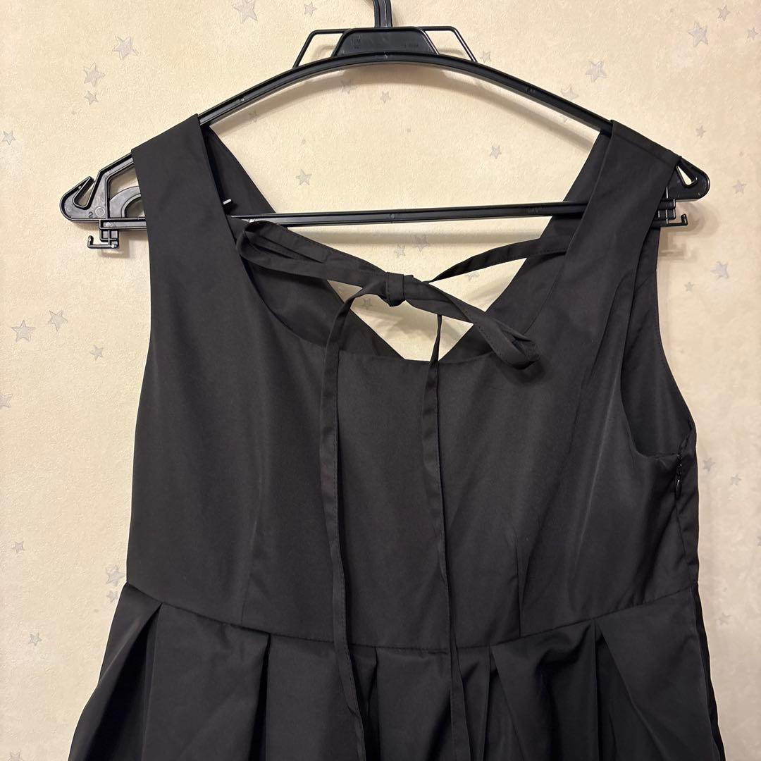 CALNAMUR ミニフリルノースリーブワンピース 黒 藤田ニコル